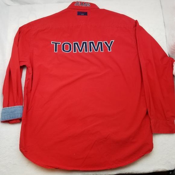 Tommy Hilfiger Other - Vintage Tommy Jeans Hilfiger Red Denim Flip Cuff